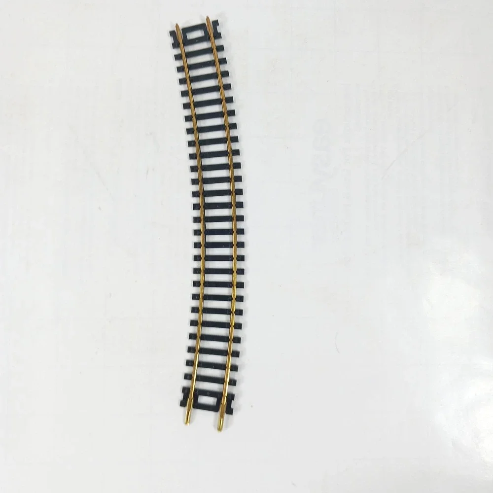 Lot of 26 Curved Model Train Track Brass Rail Snap-Fit Sections Black Ties 9 in